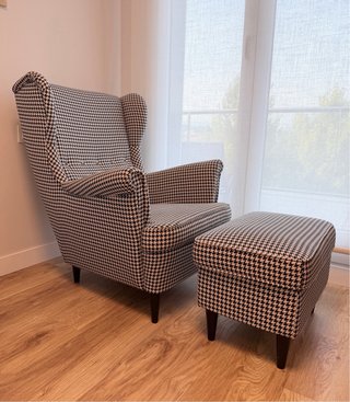 Sillón Orejero con Reposapiés Vichy