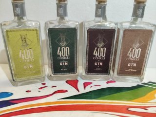 4 Bottiglie Vuote Gin 400 Conigli