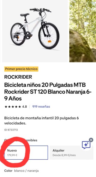 Bicicleta Infantil 20 Decathlon