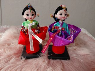 Lote 2 Muñecas Coreanas Hanbok