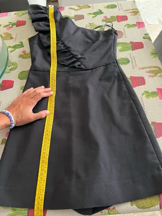Zara Abito Monospalla Nero Taglia XS