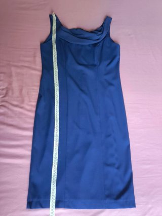 Abito tubino donna blu senza maniche