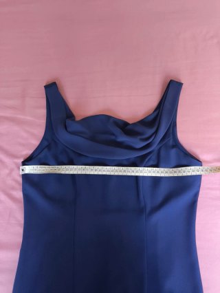Abito tubino donna blu senza maniche