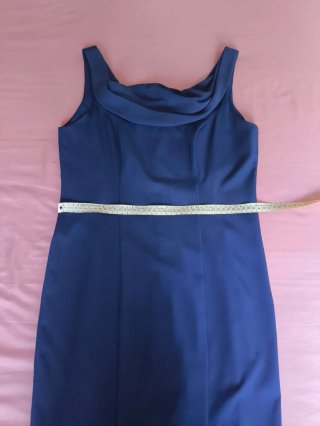 Abito tubino donna blu senza maniche