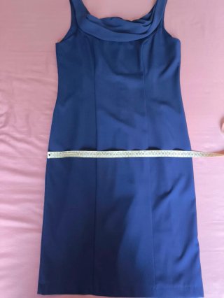 Abito tubino donna blu senza maniche