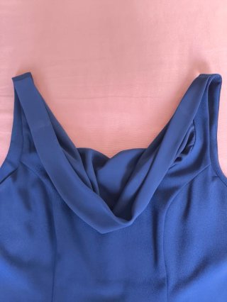 Abito tubino donna blu senza maniche