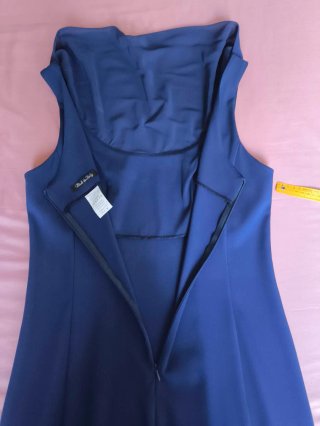 Abito tubino donna blu senza maniche