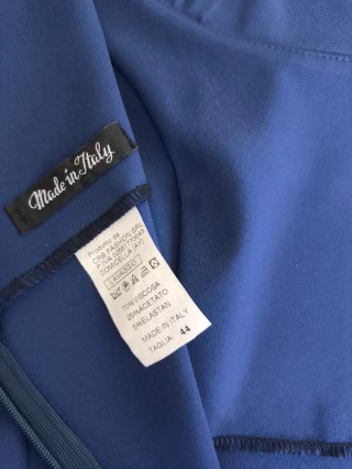 Abito tubino donna blu senza maniche