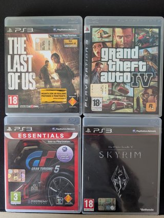The Last of Us, GTA IV, Gran Turismo 5, Skyrim