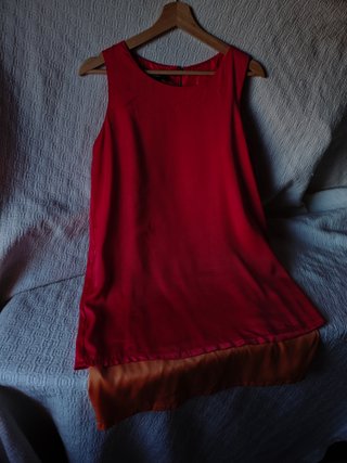 Vestido tirantes Mango talla m color rojo naranja