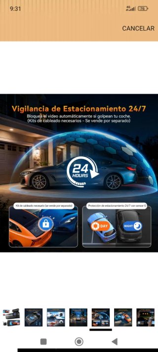 Dashcam Caytail 4K+2K WiFi 64GB Cámara Coche