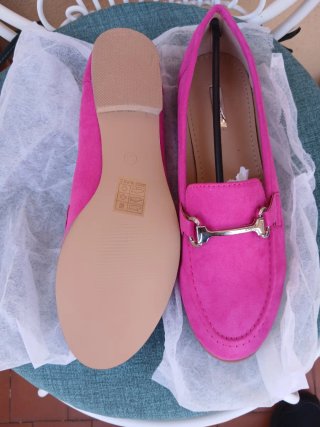 Zapatos mocasines fucsia mujer