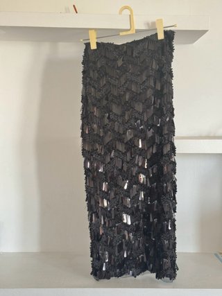 Falda Zara lentejuelas negra