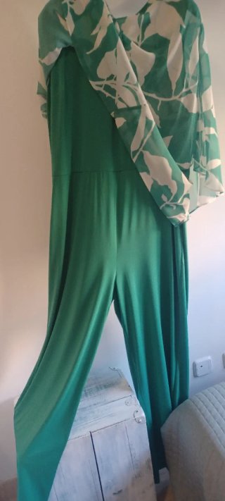 Mono elegante verde y blanco