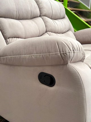 Sofá reclinable 2 plazas beige/gris - Oferta