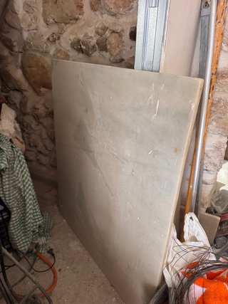 Plancha Mármol Blanco 100x90x2cm. Era de una mesa.