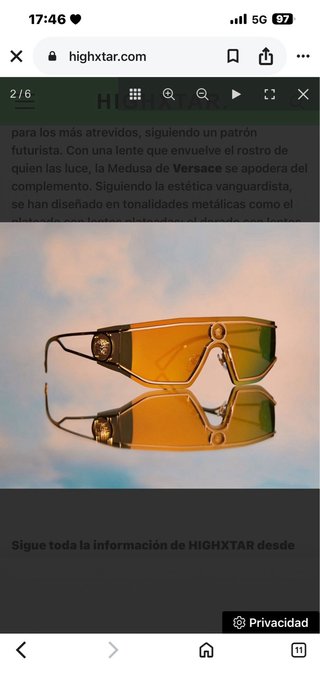 Gafas de Sol Versace Doradas