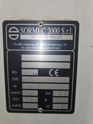 Prensa Hidráulica Sormec 2000