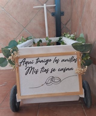 Carro de madera para bodas