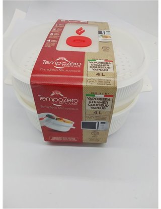 Snips - Vaporera Microondas con 2 cestas - 4 LT - Cocinar al Vapor 26 -5 x 22 x 13 -5 cm - Color Blanco - Made in Italy -Bpa Free