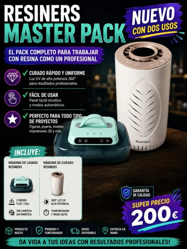 Resiners Master Pack: Lavado y Curado Resina