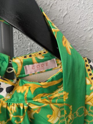 Vestido largo estampado verde