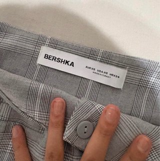 Falda mini Zara cuadros gris y blanco