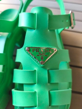Sandalias Prada Monolith Verde Plataforma chunky