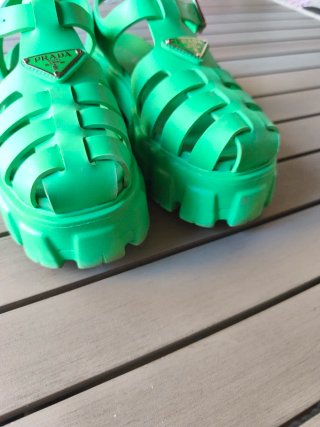 Sandalias Prada Monolith Verde Plataforma chunky