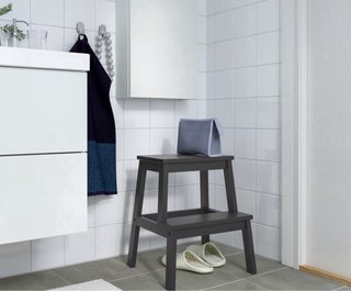 Taburete Escalera Ikea Madera Negro