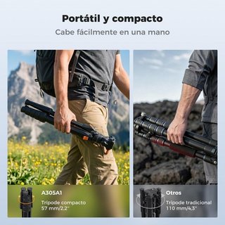 Trípode K&F 162cm cabezal fluido NUEVO
