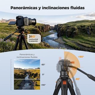 Trípode K&F 162cm cabezal fluido NUEVO