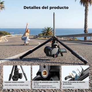 Trípode K&F 162cm cabezal fluido NUEVO