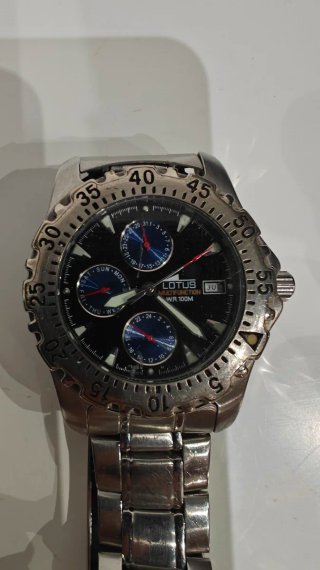 Reloj Lotus Acero Cronógrafo Negro