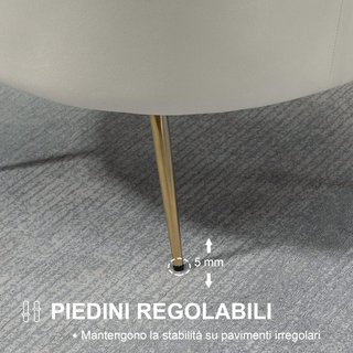 Poltrona Design Vintage in Velluto, Poltroncina Rétro per Camera da Letto, Soggiorno o Ufficio, Crema 79X77X77Cm
