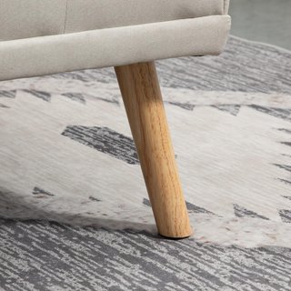 Sofá Cama de 3 Plazas Reclinable con 2 Brazos Desmontables, Sofá de 3 Plazas Acolchado Transformable en Tela y Madera con Portavasos para Sala de Estar y Salón, 181X77X78 Cm, Beige