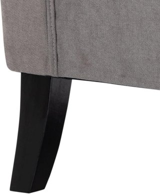 Sillón de Dormitorio Estilo Francés con Amplio Asiento, Silloncito de Dormitorio Acolchado con Brazos y Relleno, con Patas de Madera para Sala de Estar y Oficina, Gris