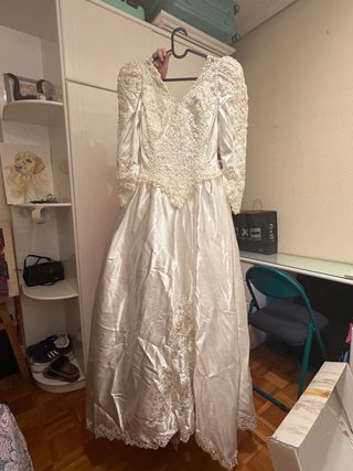 Vestido de Novia Blanco con Lazo
