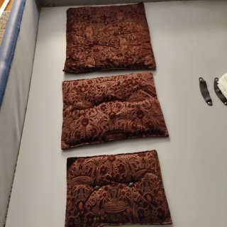 Set 3 Cuscini Velluto bordeaux