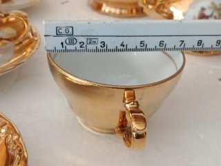 Servizio Tazze Porcellana Vintage Oro