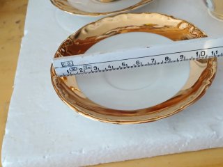 Servizio Tazze Porcellana Vintage Oro