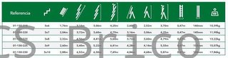 Escalera Aluminio 3x8 - 2,32+2,32+2,32 M - 54-60-54x25mm