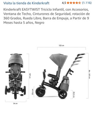 Triciclo Evolutivo Kinderkraft Negro
