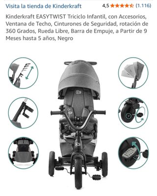 Triciclo Evolutivo Kinderkraft Negro