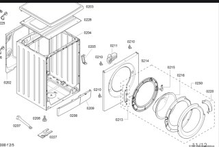 Despiece puerta lavadora Siemens Bosch original
