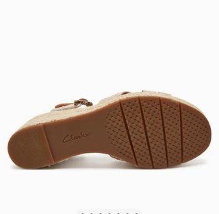 Sandalias Clarks doradas cuña esparto Tall 41