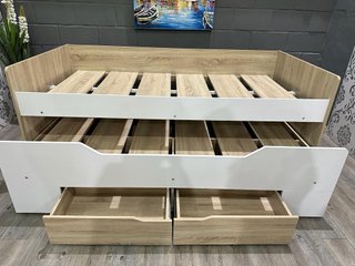 Cama Nido Blanca y Madera