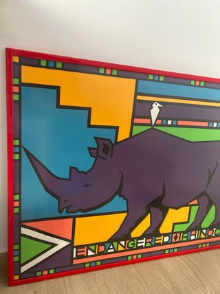 Cuadro Rinoceronte Multicolor de los 90