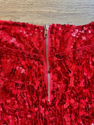 Pantalones de baile con flecos rojos