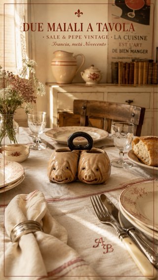 Sale e Pepe Vintage Ceramica Maiali francia antico